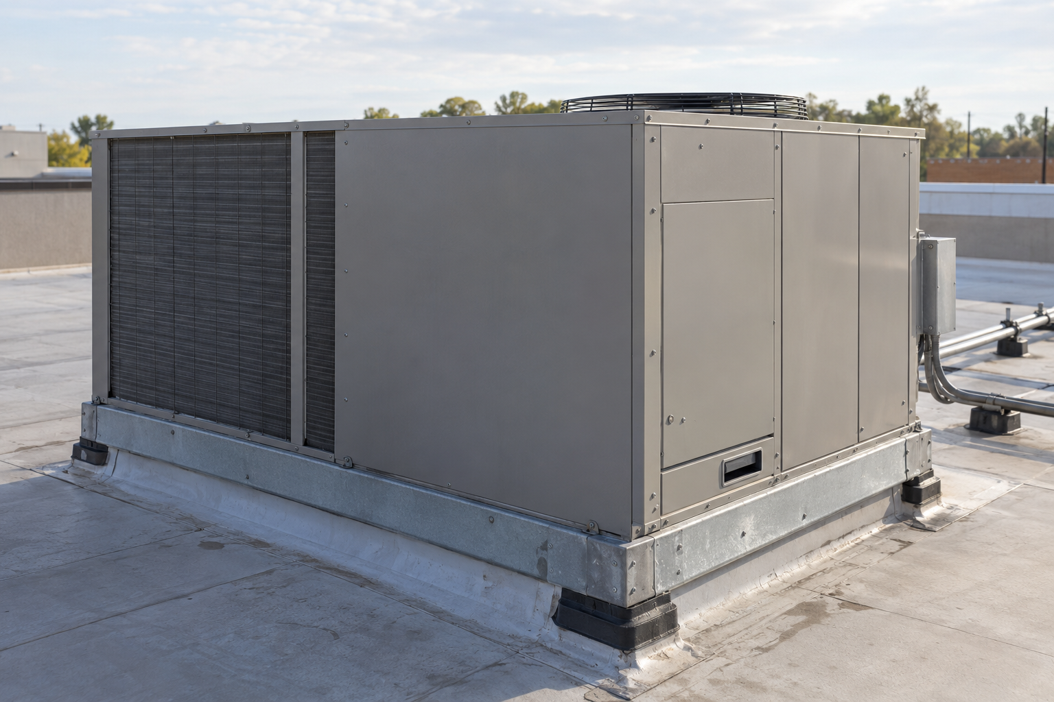 Fictional rooftop HVAC unit at a commercial property