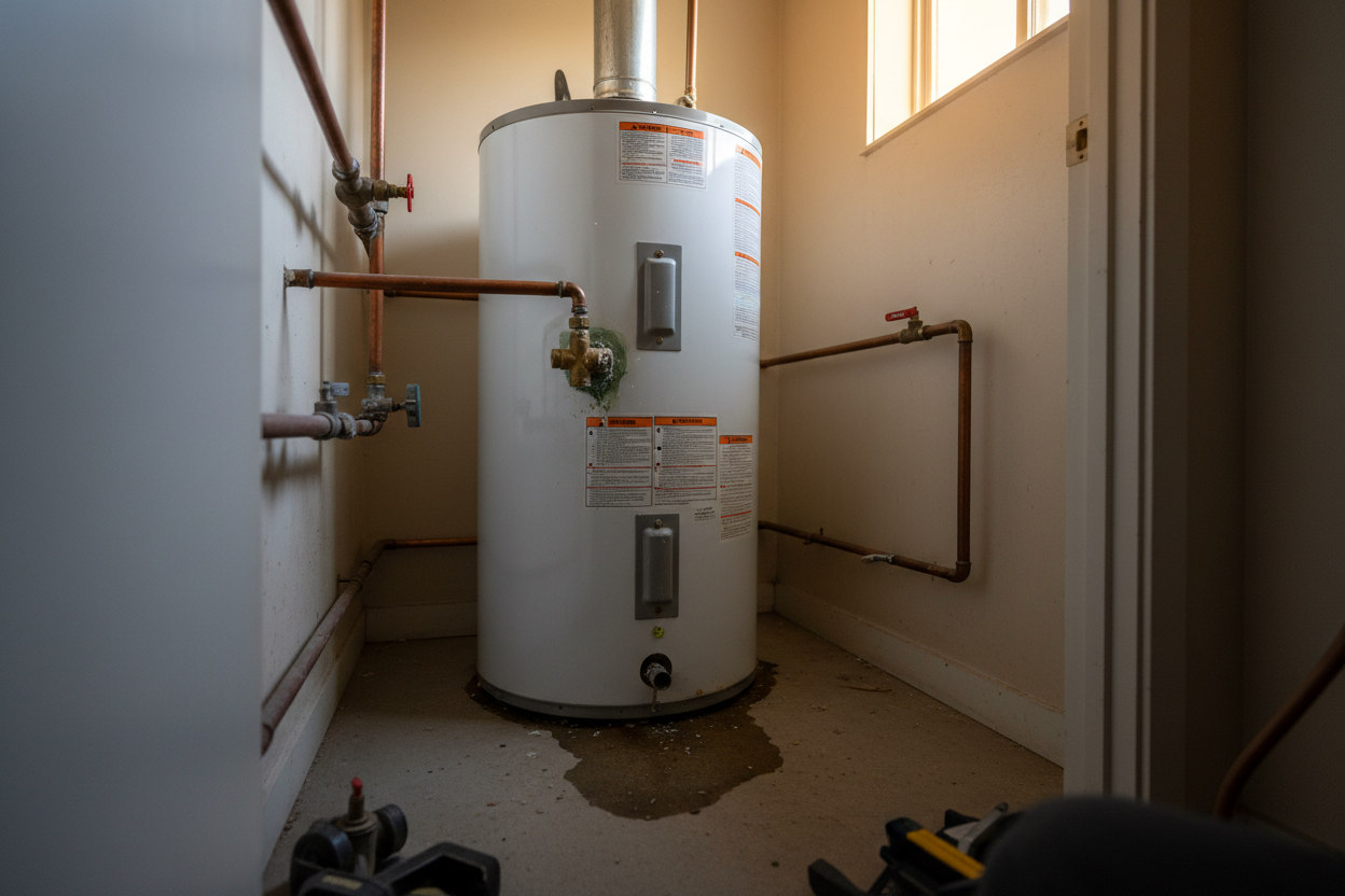 Heater and T&P valve — generated photo from the fictional Plumbing visit